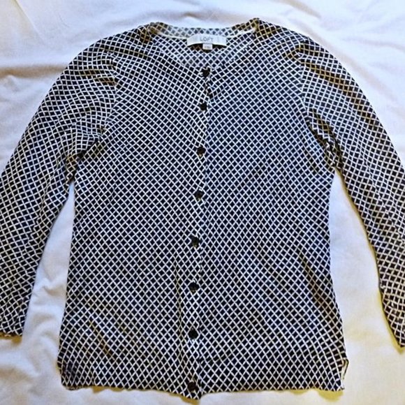 LOFT Ultra Lightweight Cardigan in Geometric Print - Picture 1 of 7